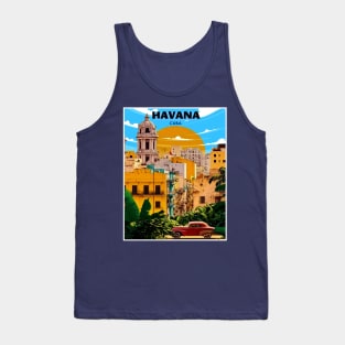 Havana Cuba Vintage Travel and Tourism Advertising Print Tank Top